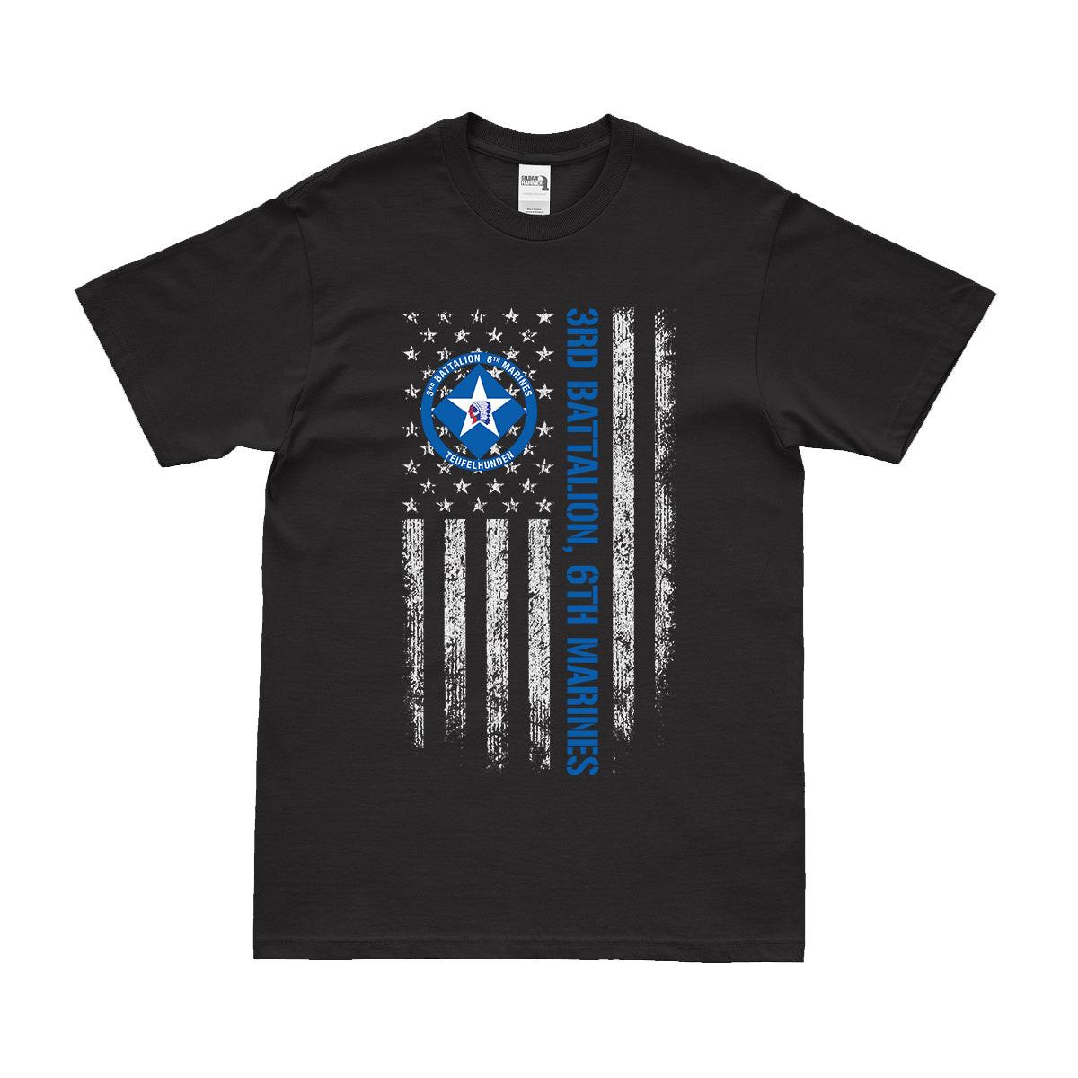 3rd Battalion, 6th Marines (3/6 Marines) American Flag T-Shirt Tactically Acquired   