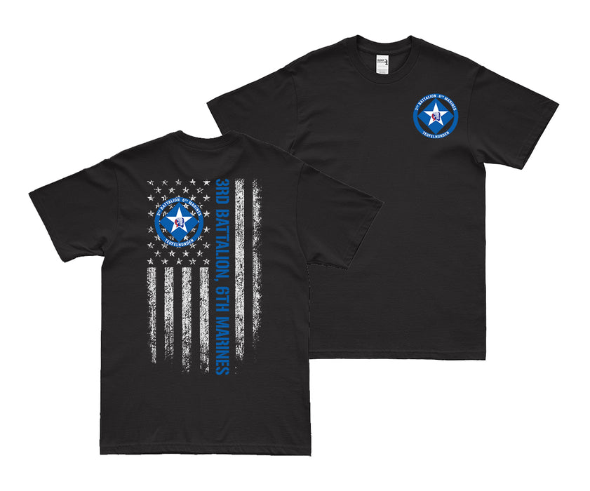 Double-Sided 3/6 Marines American Flag T-Shirt Tactically Acquired   