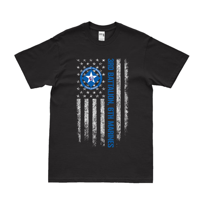 3rd Battalion, 6th Marines (3/6 Marines) American Flag T-Shirt Tactically Acquired   