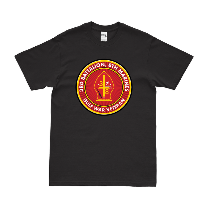 3/8 Marines Gulf War Veteran T-Shirt Tactically Acquired Black Clean Small