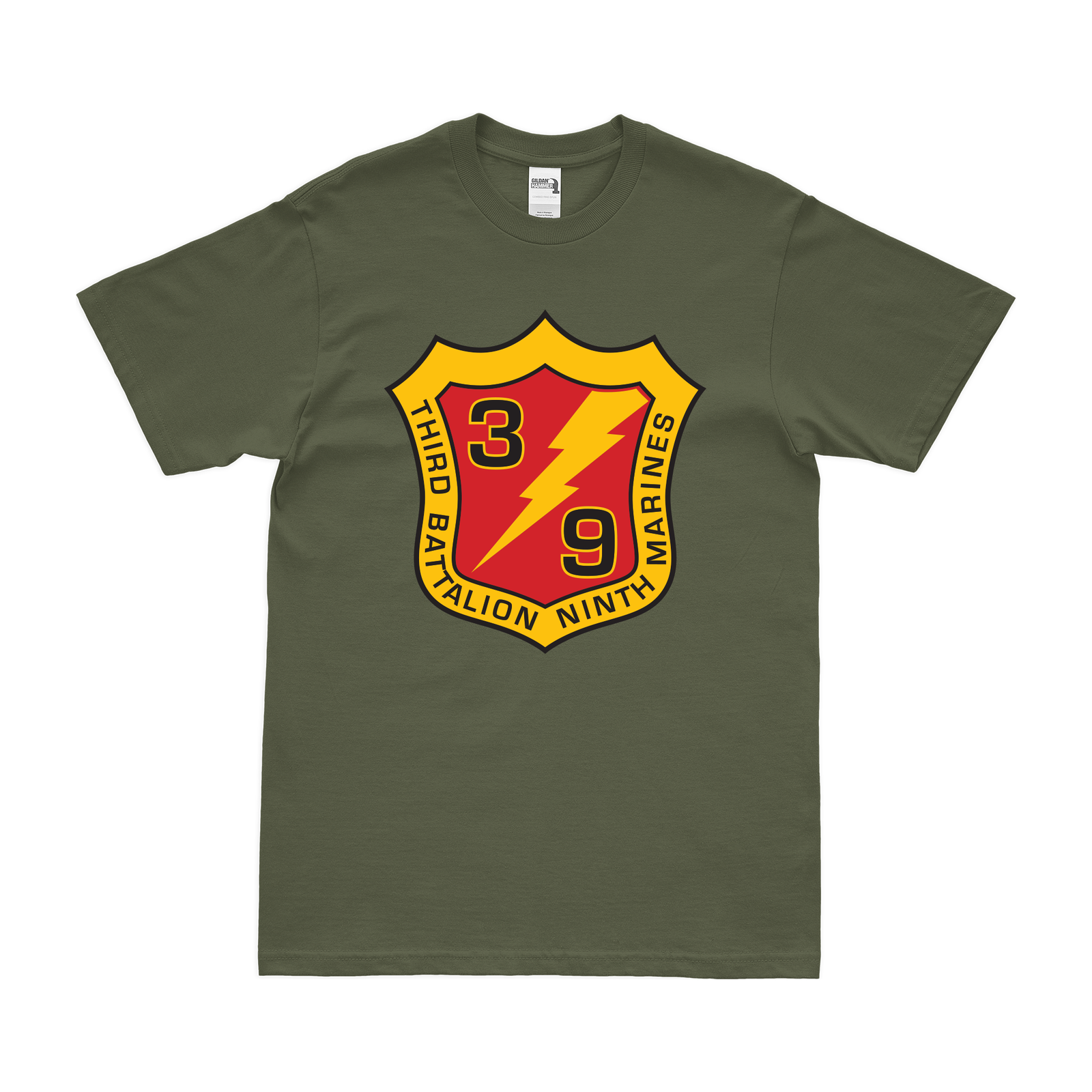 3/9 Marines Unit Logo Emblem T-Shirt Tactically Acquired Military Green Clean Small