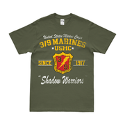 3/9 Marines Since 1917 Unit Legacy T-Shirt Tactically Acquired Military Green Distressed Small