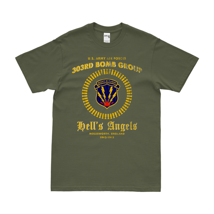 303rd Bombardment Group WW2 Legacy T-Shirt Tactically Acquired Military Green Distressed Small