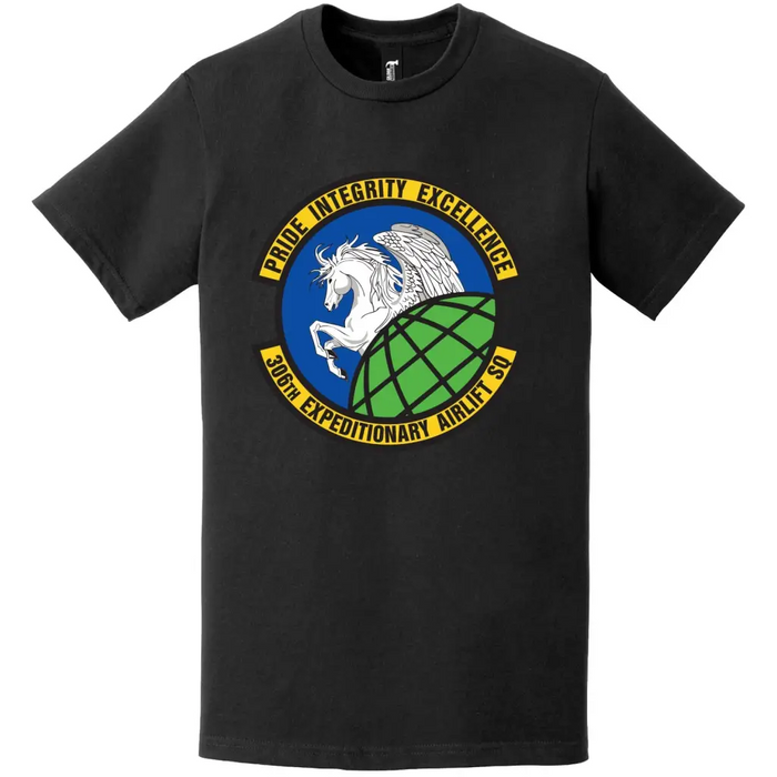 306th Expeditionary Airlift Squadron Logo Emblem T-Shirt Tactically Acquired   