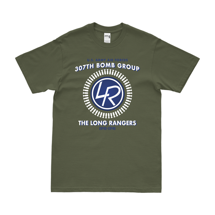 307th Bomb Group "The Long Rangers" Legacy T-Shirt Tactically Acquired Military Green Clean Small