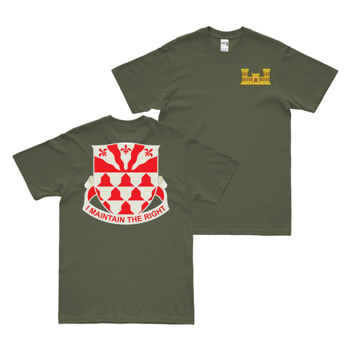 Double-Sided U.S. Army 307th Engineer Battalion T-Shirt Tactically Acquired Military Green Small 