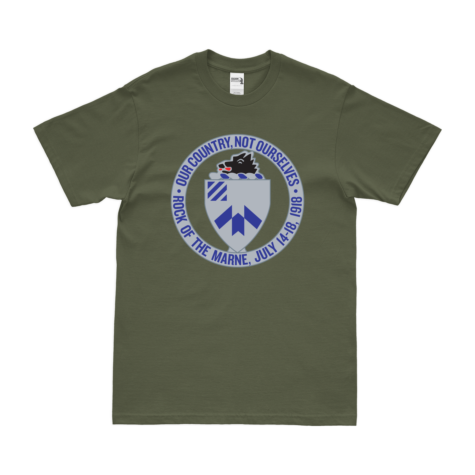 U.S. Army 30th Infantry Regiment Unit Logo Emblem T-Shirt Tactically Acquired Military Green Clean Small
