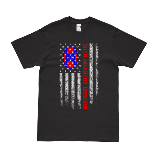 U.S. Army 30th Infantry Division American Flag T-Shirt Tactically Acquired Small Black 