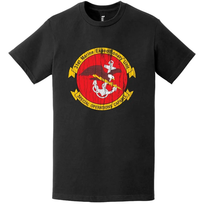 31st Marine Expeditionary Unit (31st MEU) Distressed Logo Emblem T-Shirt Tactically Acquired   
