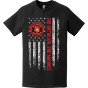 3/2 Marines Logo Emblem American Flag T-Shirt Tactically Acquired   