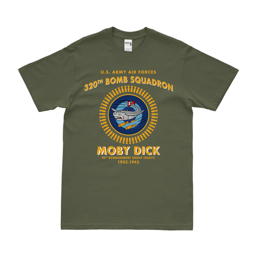 320th Bomb Squadron 'Moby Dick' WW2 Legacy T-Shirt Tactically Acquired Military Green Clean Small