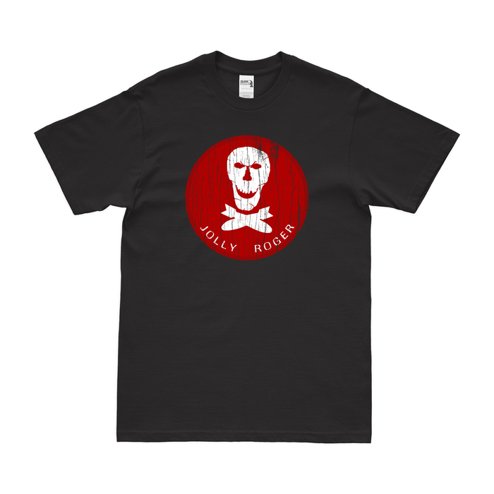 320th Bombardment Squadron WW2 Jolly Roger T-Shirt Tactically Acquired Black Distressed Small