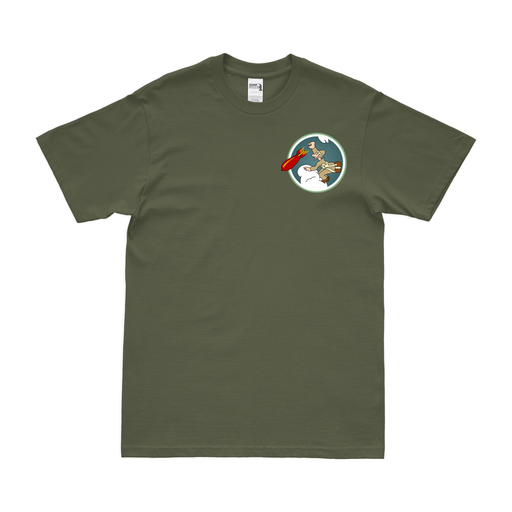 321st Bombardment Squadron Left Chest Emblem T-Shirt Tactically Acquired Military Green Small 