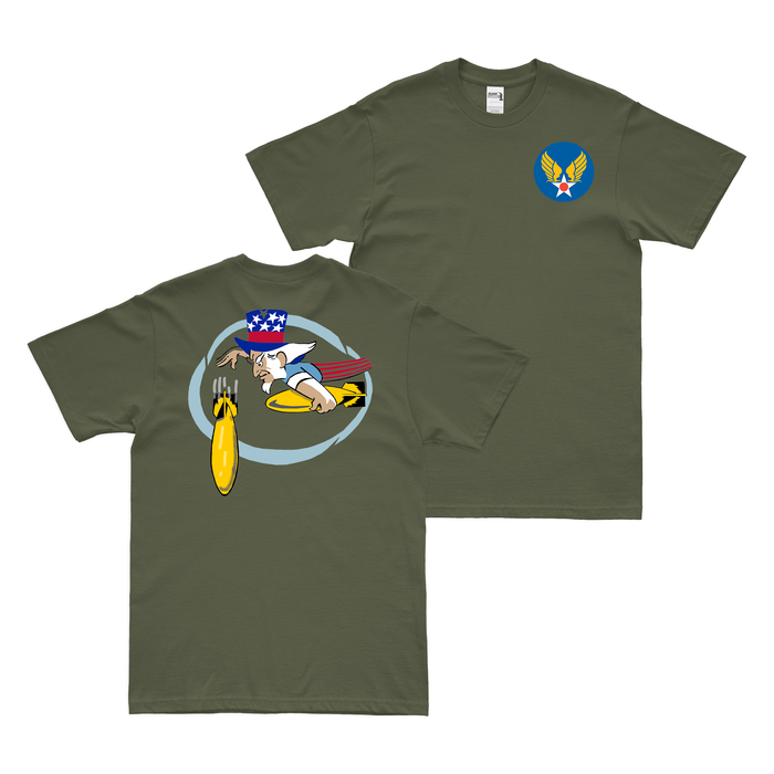 Double-Sided 322nd Bombardment Squadron WW2 T-Shirt Tactically Acquired Military Green Small 