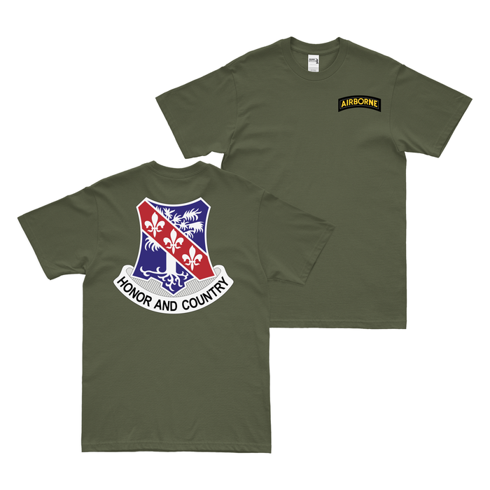 Double-Sided 327th Infantry Regiment T-Shirt Tactically Acquired Military Green Small 