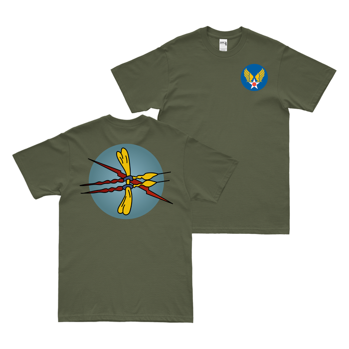 Double-Sided 332nd Bombardment Squadron WW2 AAF T-Shirt Tactically Acquired Military Green Small 