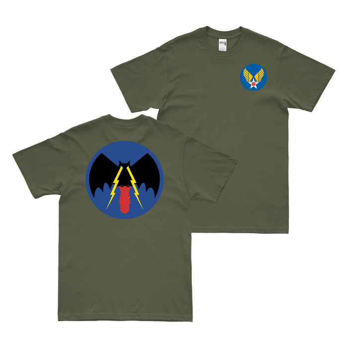 Double-Sided 335th Bombardment Squadron WW2 T-Shirt Tactically Acquired Military Green Small 