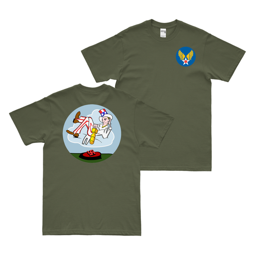 Double-Sided 336th Bombardment Squadron WW2 T-Shirt Tactically Acquired Military Green Small 