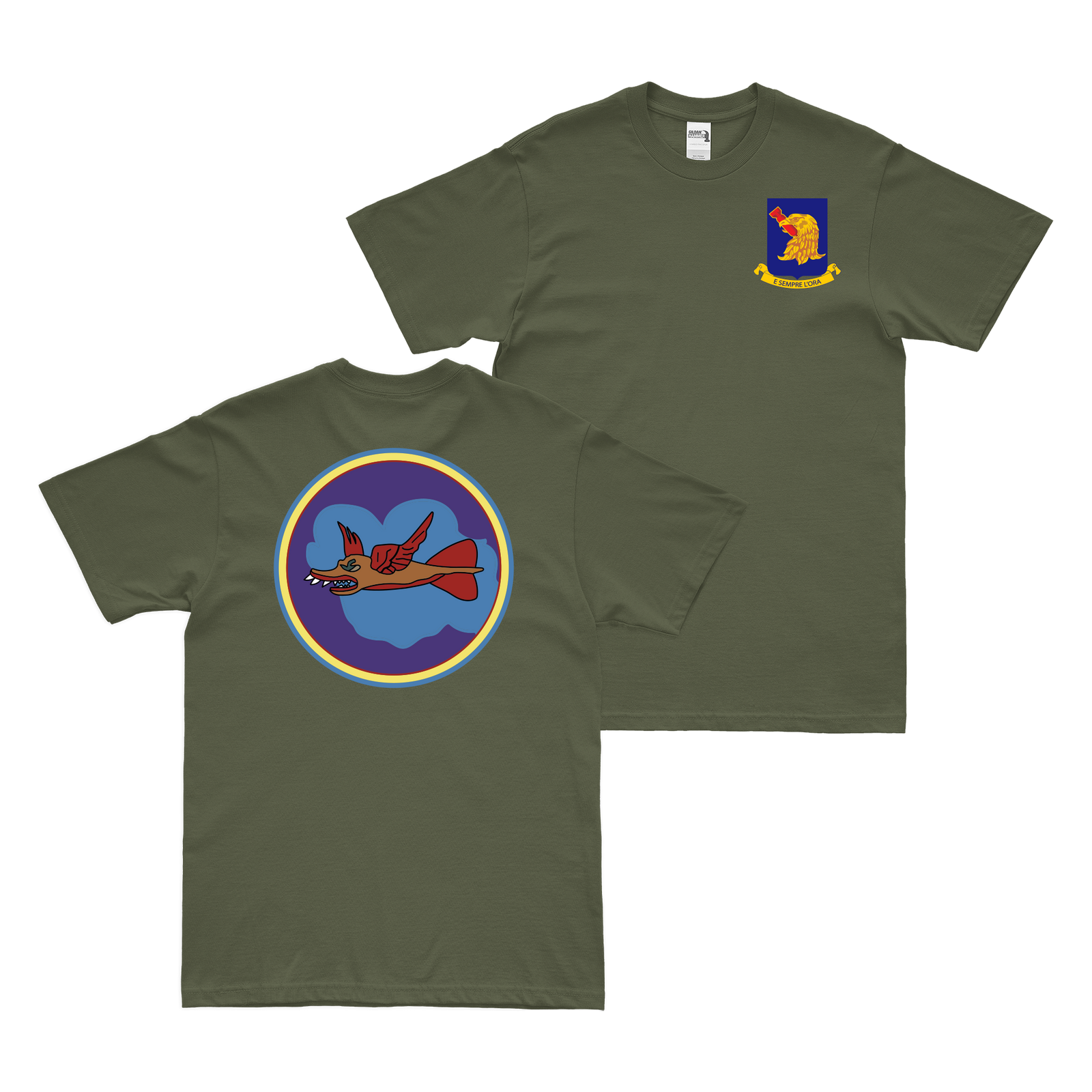 Double-Sided 337th Bombardment Squadron T-Shirt Tactically Acquired Military Green Small 