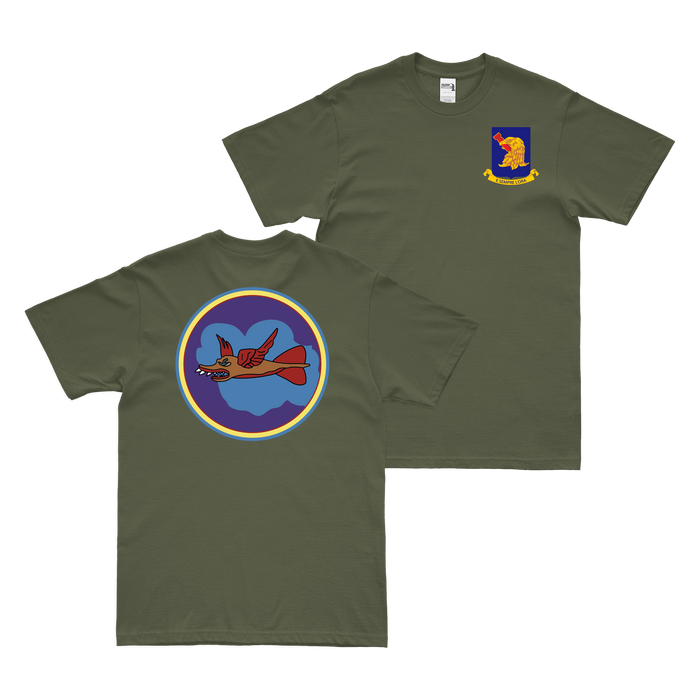 Double-Sided 337th Bombardment Squadron T-Shirt Tactically Acquired Military Green Small 