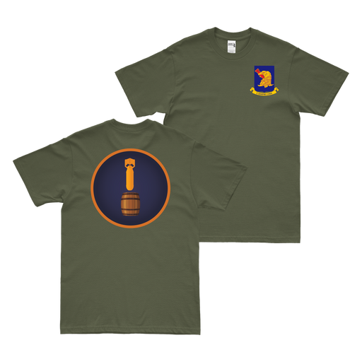 Double-Sided 338th Bombardment Squadron T-Shirt Tactically Acquired Military Green Small 