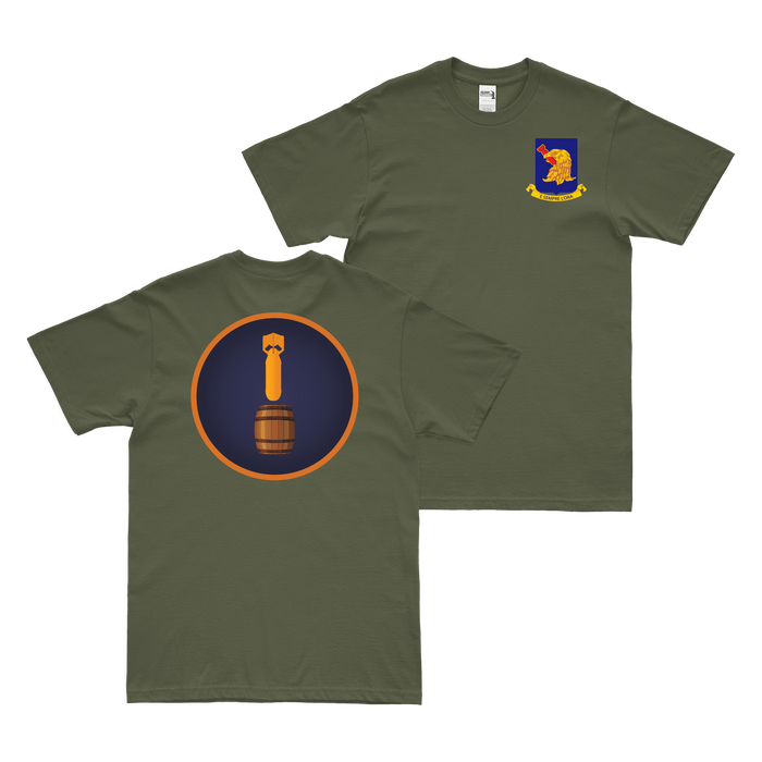 Double-Sided 338th Bombardment Squadron T-Shirt Tactically Acquired Military Green Small 