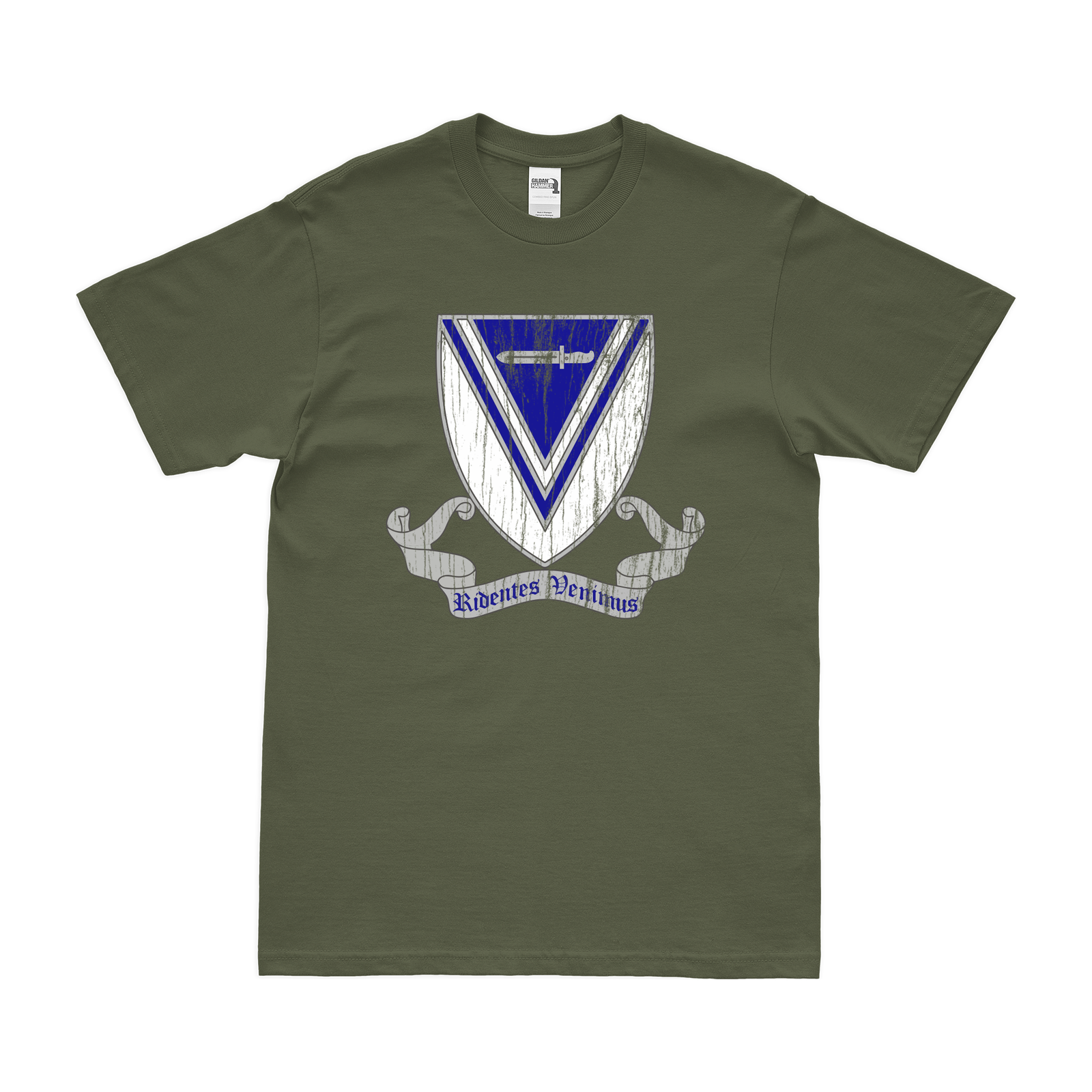 U.S. Army 33rd Infantry Regiment Logo Emblem T-Shirt Tactically Acquired Military Green Distressed Small