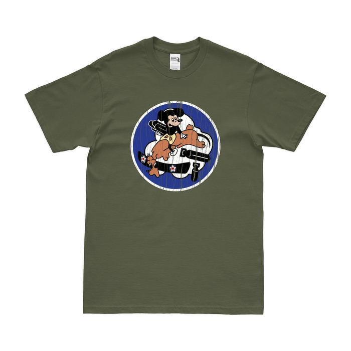 349th Bombardment Squadron Logo Emblem T-Shirt Tactically Acquired Military Green Distressed Small