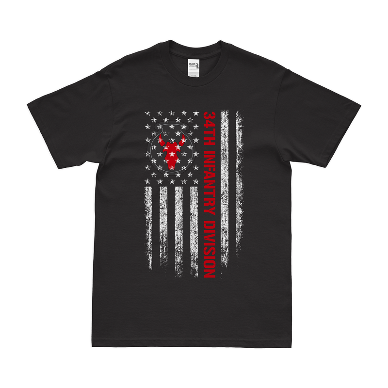 U.S. Army 34th Infantry Division American Flag T-Shirt