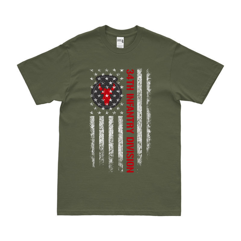 U.S. Army 34th Infantry Division American Flag T-Shirt