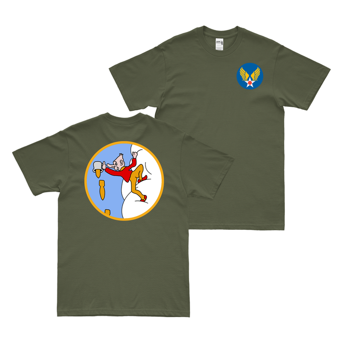 Double-Sided 350th Bombardment Squadron WW2 T-Shirt Tactically Acquired Military Green Small 