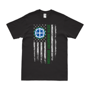U.S. Army 35th Infantry Division American Flag T-Shirt Tactically Acquired Small Black 