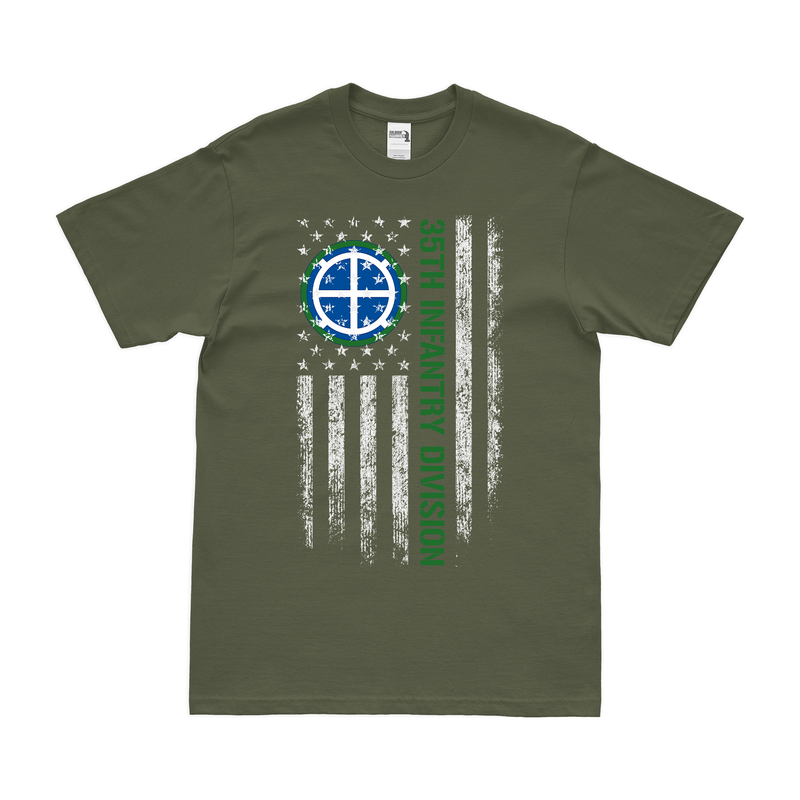 U.S. Army 35th Infantry Division American Flag T-Shirt