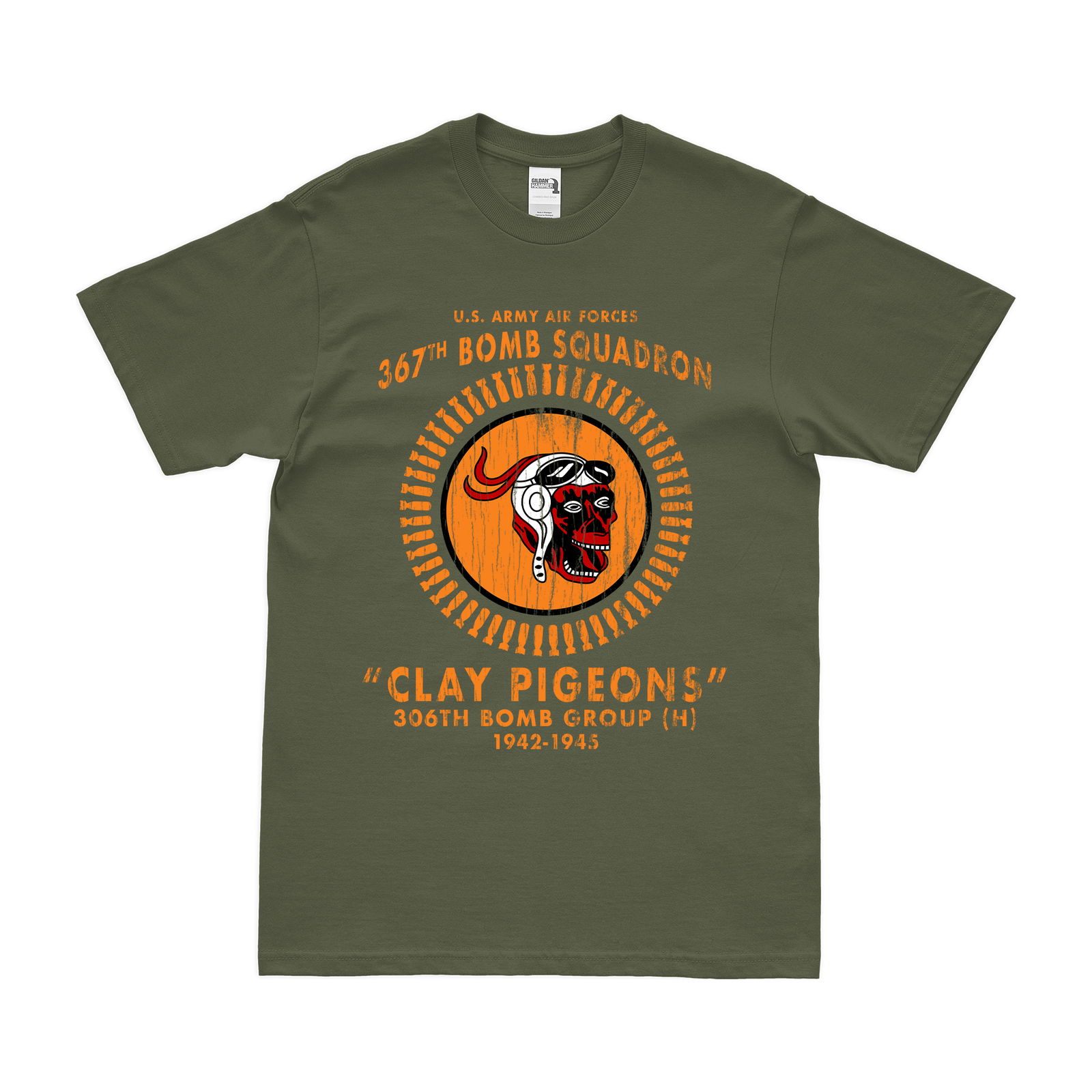 367th Bomb Squadron Commemorative WW2 Legacy T-Shirt Tactically Acquired Military Green Distressed Small