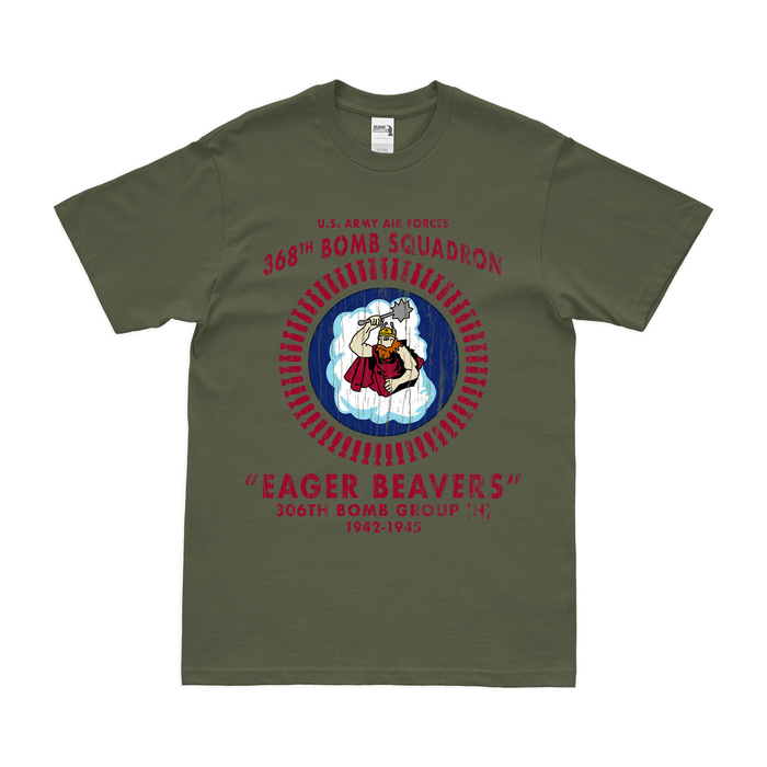 368th Bomb Squadron Commemorative WW2 Legacy T-Shirt Tactically Acquired Military Green Distressed Small