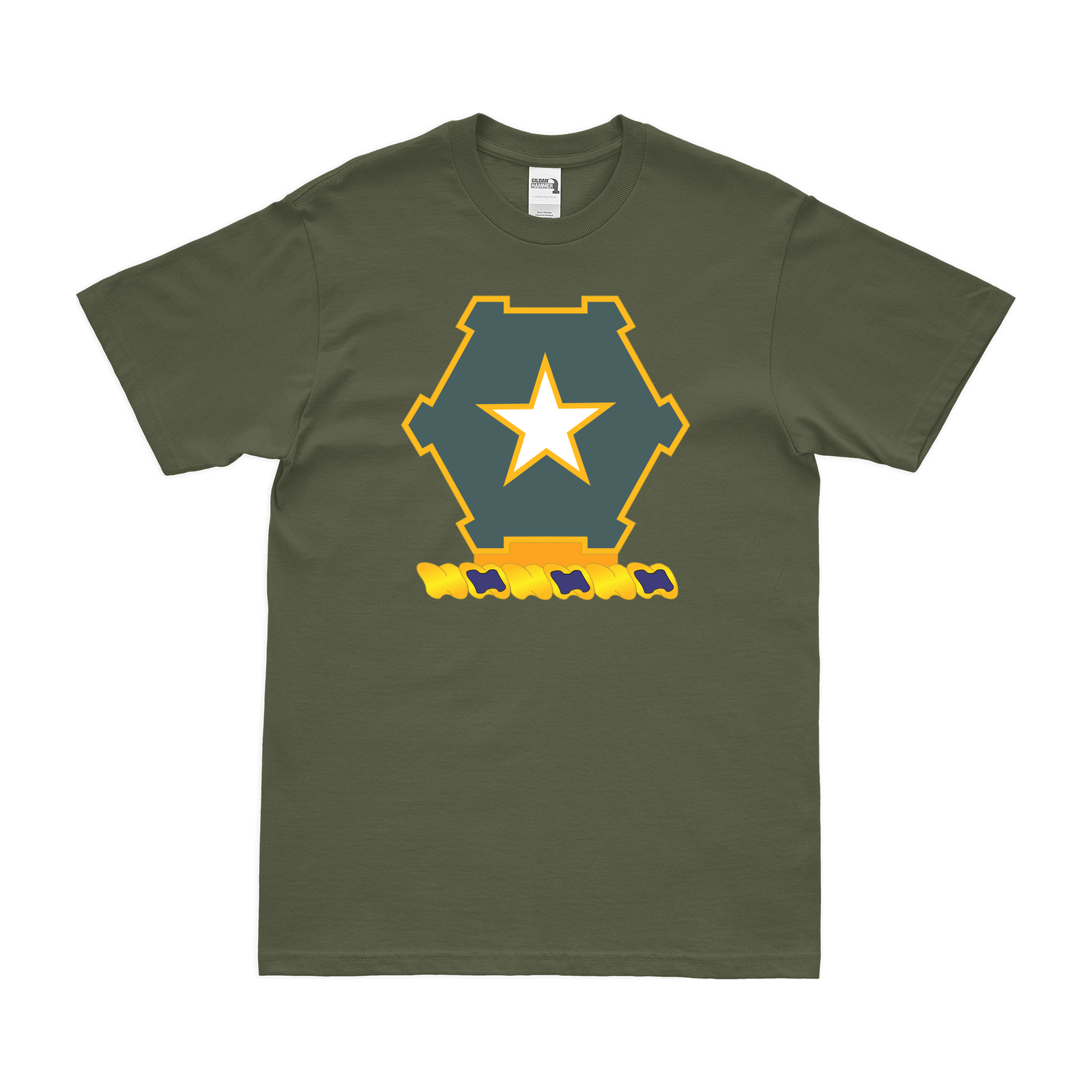 U.S. Army 36th Infantry Regiment Unit Logo Emblem T-Shirt Tactically Acquired Military Green Clean Small