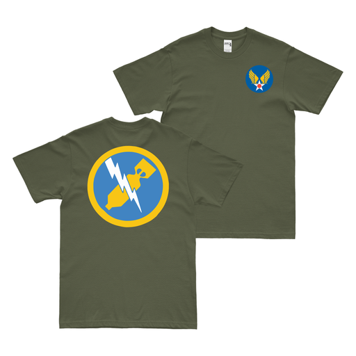 Double-Sided 370th Bombardment Squadron WW2 T-Shirt Tactically Acquired Military Green Small 