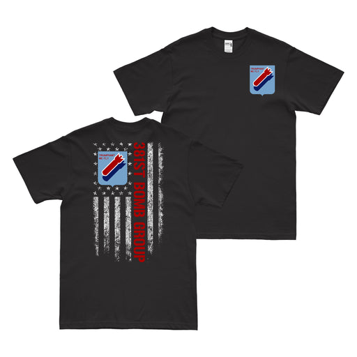 Double-Sided 381st Bomb Group (Heavy) American Flag T-Shirt Tactically Acquired Black Small 