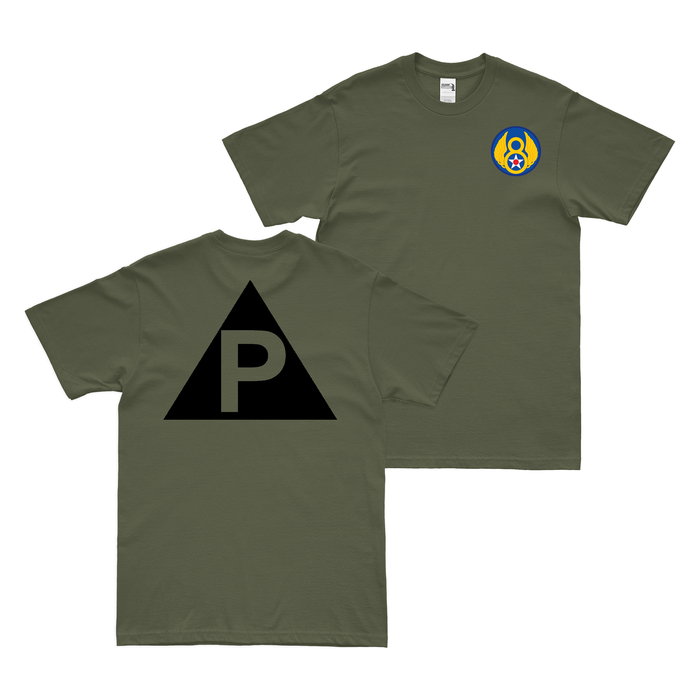 384th Bombardment Group Triangle-P Tail Code WW2 T-Shirt Tactically Acquired Military Green Small 