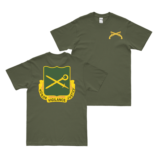 Double-Sided 385th Military Police Battalion T-Shirt Tactically Acquired Military Green Small 