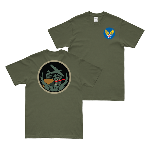 Double-Sided 38th Bombardment Squadron WW2 AAF T-Shirt Tactically Acquired Military Green Small 