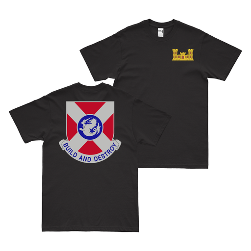 Double-Sided U.S. Army 391st Engineer Battalion T-Shirt Tactically Acquired Black Small 