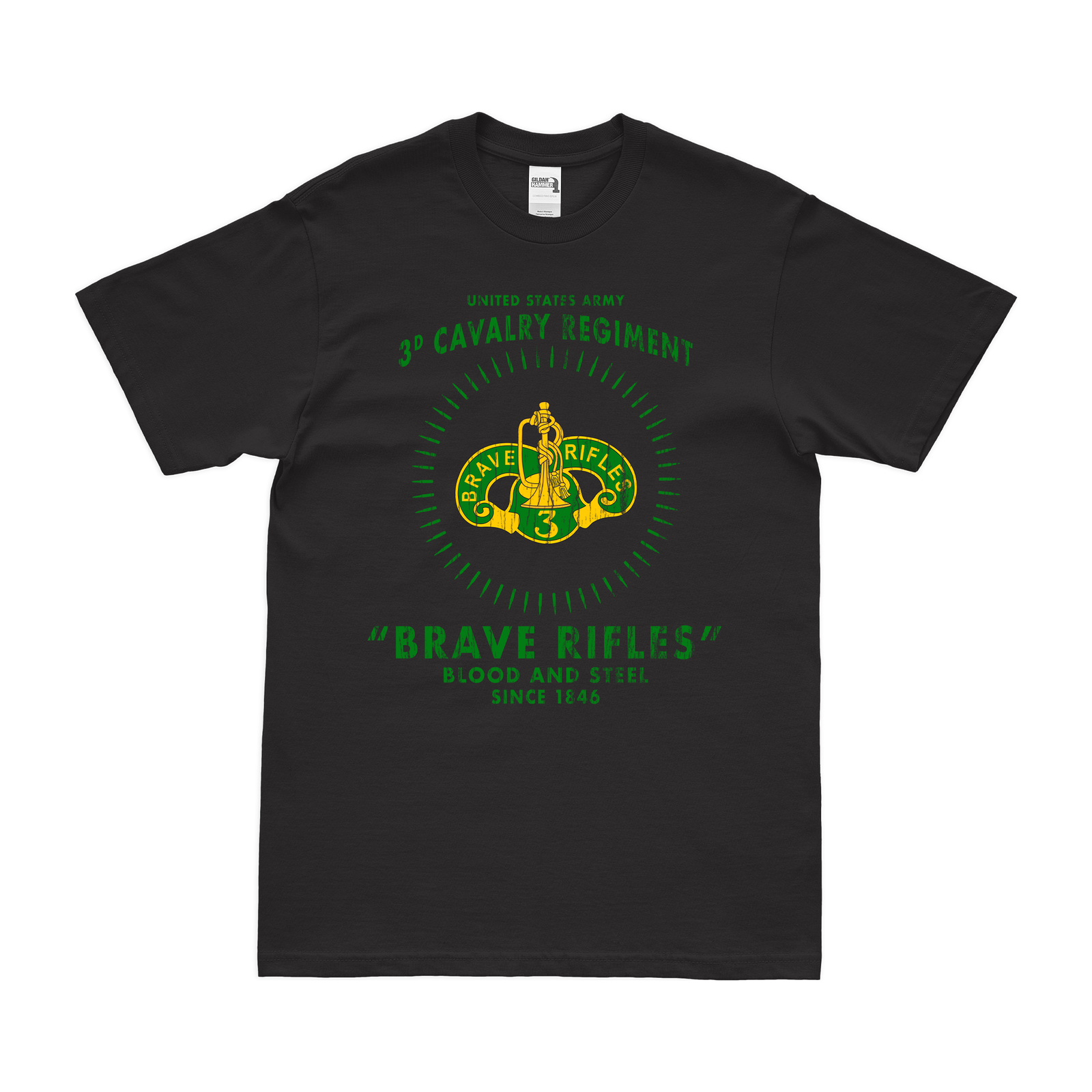 3d Cavalry Regiment Legacy Tribute T-Shirt Tactically Acquired Black Distressed Small