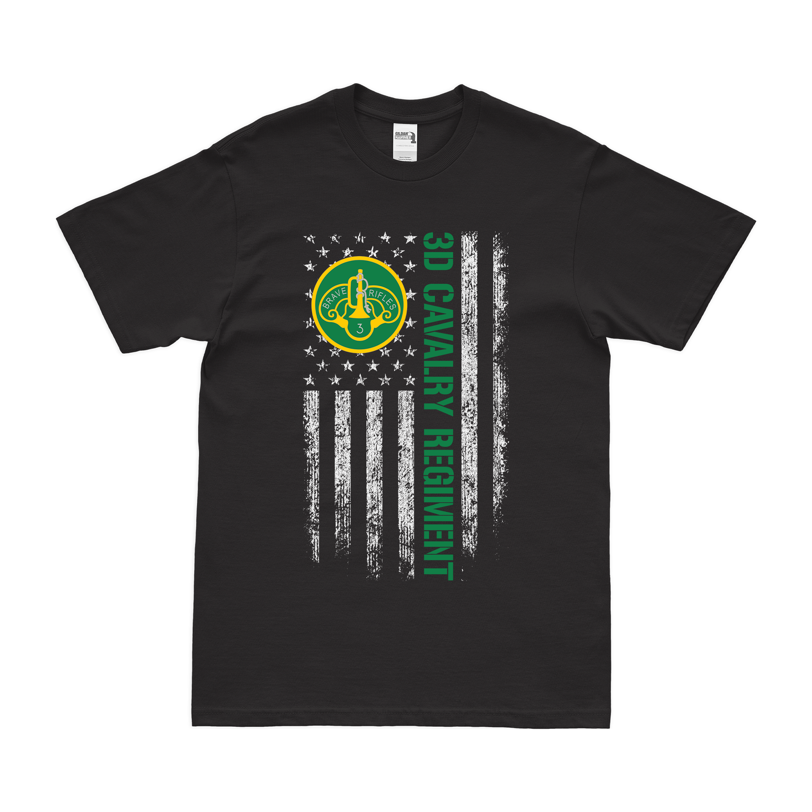 3d Cavalry Regiment American Flag T-Shirt Tactically Acquired   