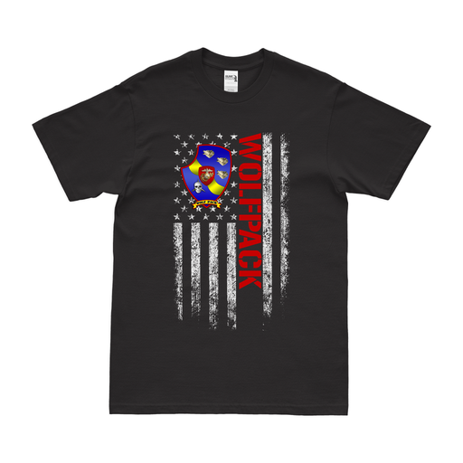 3rd Light Armored Recon 3d LAR American Flag T-Shirt Tactically Acquired Black Small 