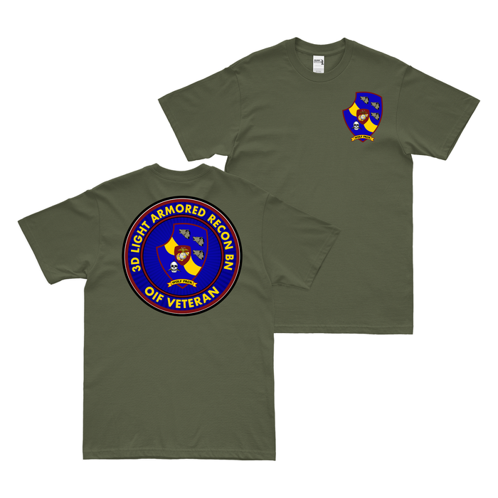 Double-Sided 3d LAR USMC OIF Veteran T-Shirt Tactically Acquired Military Green Small 