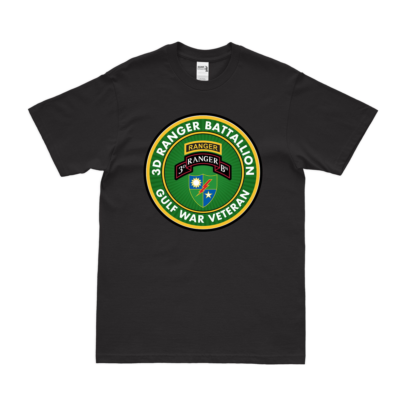 3d Ranger Battalion Gulf War Veteran T-Shirt Tactically Acquired Black Clean Small
