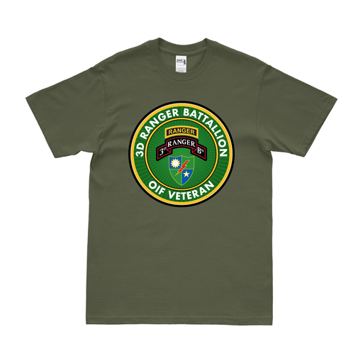 3d Ranger Battalion OIF Veteran T-Shirt Tactically Acquired Military Green Clean Small