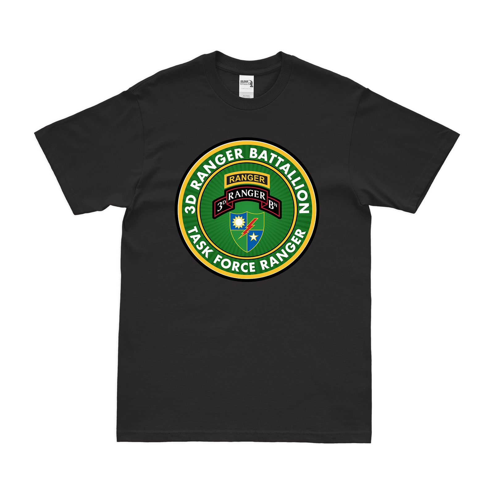 3d Ranger Battalion Task Force Ranger Somalia T-Shirt Tactically Acquired Black Clean Small