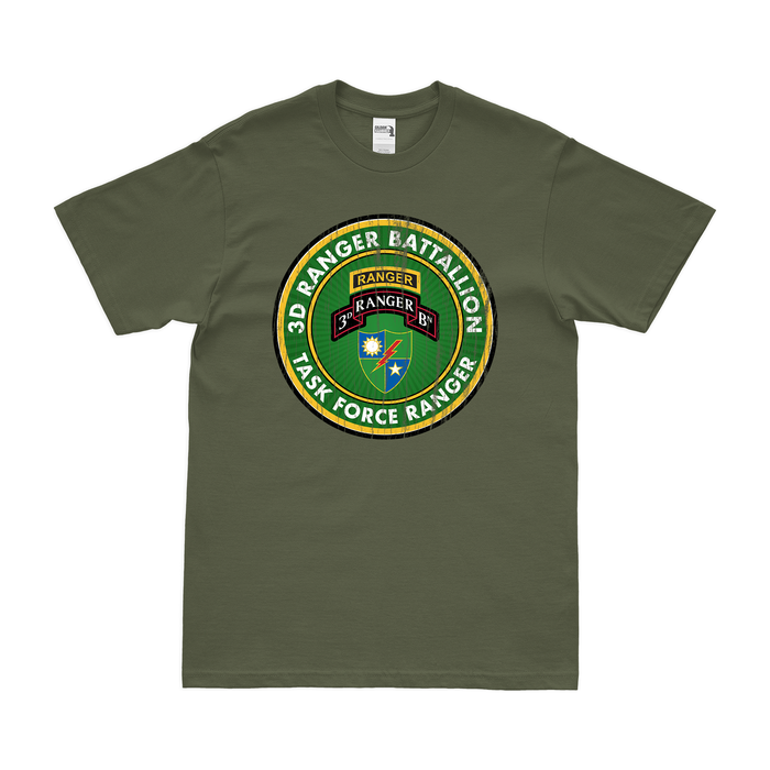 3d Ranger Battalion Task Force Ranger Somalia T-Shirt Tactically Acquired Military Green Distressed Small
